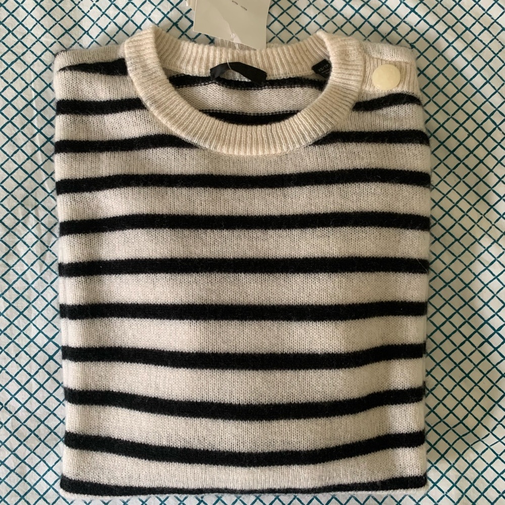 ATM Anthony Thomas Melillo Cashmere Striped  Sweater XS NEW w/ tag but FLAW